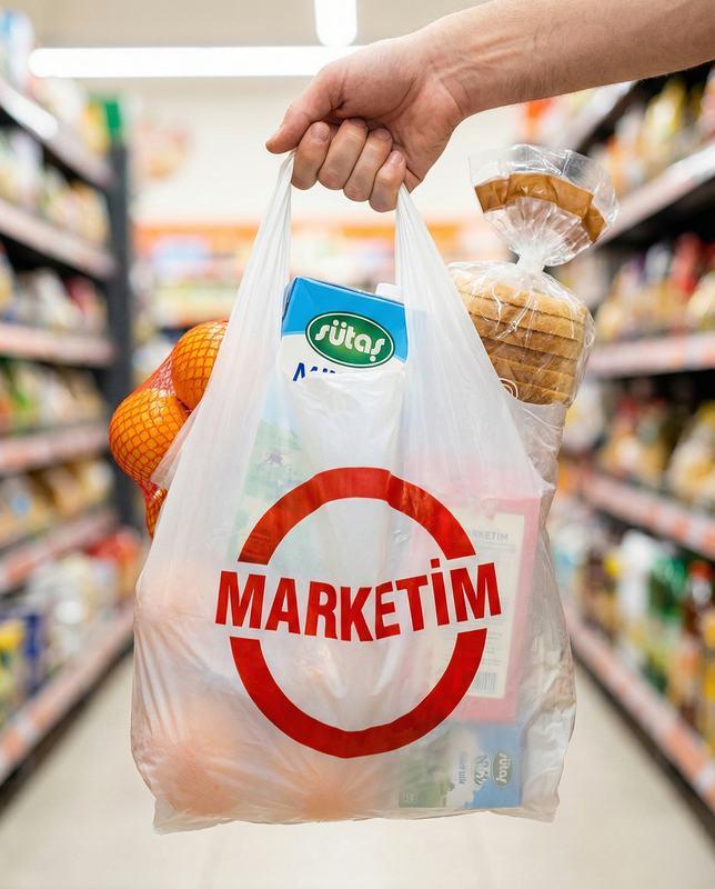 Market ve Süpermarket Alışverişi İçin Dayanıklı Hışır Atlet Poşet