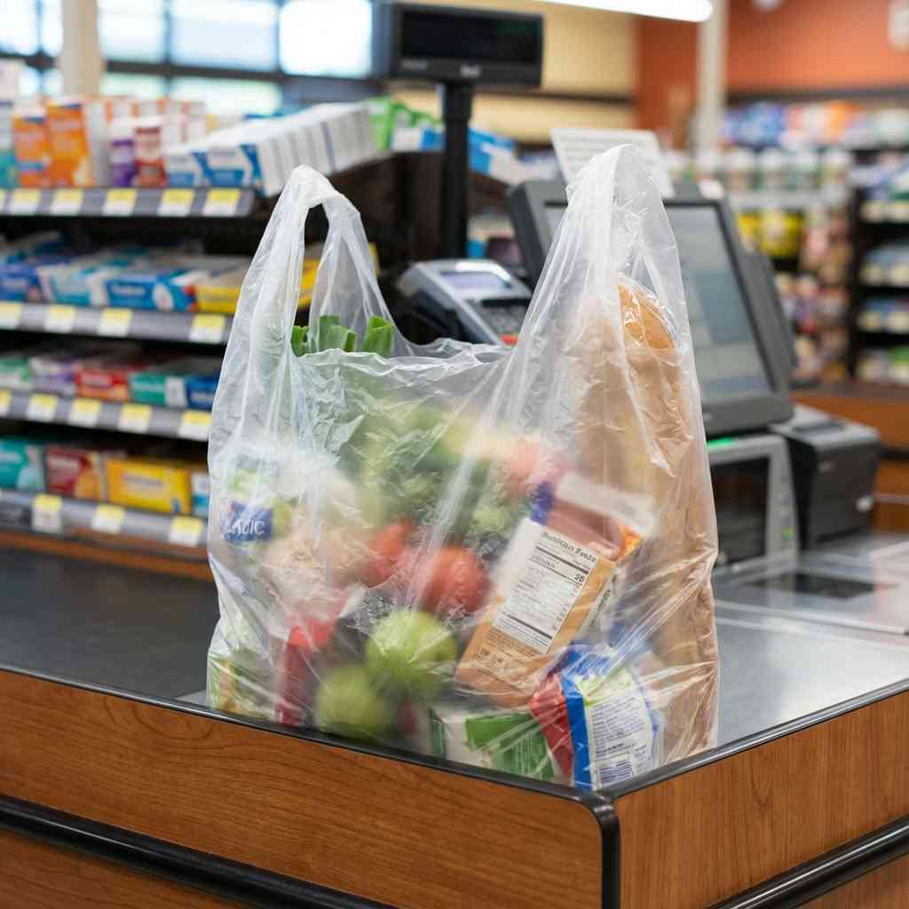 Süpermarket ve Bakkallar İçin Beyaz El Geçmeli Plastik Poşet